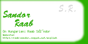 sandor raab business card